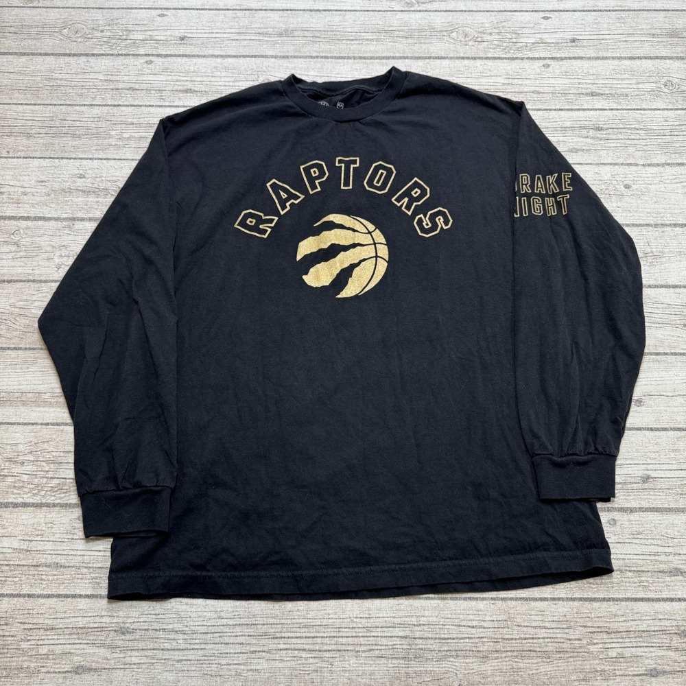 OVO x Toronto Raptors Shirt Men's Medium Black Drake Night 2015 Owl Long Sleeve